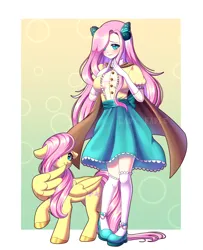 Size: 2276x2800 | Tagged: safe, artist:_ladybanshee_, artist:ladyfablevt, derpibooru import, fluttershy, human, pegasus, pony, anime, artwork, blushing, cute, humanized, image, png, shy, shyabetes, solo