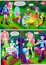 Size: 1200x1696 | Tagged: suggestive, artist:bbmbbf, captain planet, fluttershy, paisley, sandalwood, starlight, starshine, sweet leaf, twilight sparkle, human, comic:equestria girls unleashed 2, equestria untamed, equestria girls, comic, image, jpeg, palcomix, sandals, sweat leaf