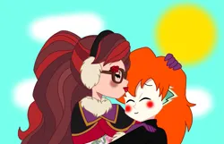 Size: 2011x1293 | Tagged: safe, derpibooru import, spike, human, equestria girls, everfree forest, forehead kiss, human spike, humanized, image, kissing, orange hair, png, rosabella beauty, ship:rospike