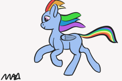 Size: 3072x2048 | Tagged: safe, artist:maonyman, derpibooru import, rainbow dash, pegasus, pony, animated, female, floppy ears, folded wings, galloping, gif, happy, image, mare, simple background, smiling, solo, tail, white background, wind, windswept hair, windswept mane, windswept tail, wings