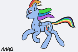 Size: 3072x2048 | Tagged: safe, artist:maonyman, derpibooru import, rainbow dash, pegasus, pony, animated, cutie mark, female, floppy ears, folded wings, galloping, gif, happy, image, mare, simple background, smiling, solo, tail, white background, wind, windswept hair, windswept mane, windswept tail, wings