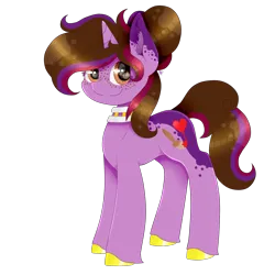 Size: 1600x1600 | Tagged: safe, artist:kathepart, derpibooru import, oc, oc:kathepaint, unicorn, derpibooru community collaboration, 2024 community collab, brown eyes, collar, cutie mark, female, freckles, image, looking at you, png, simple background, smiling, smiling at you, solo, solo female, stains, transparent background