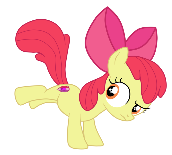 Size: 1500x1358 | Tagged: safe, artist:gmaplay, derpibooru import, apple bloom, earth pony, pony, adorabloom, bow, cute, cutie mark, female, filly, foal, hair bow, image, mare, png, simple background, solo, the cmc's cutie marks, transparent background, vector