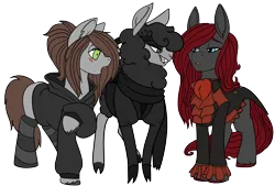 Size: 3000x2029 | Tagged: safe, artist:brainiac, derpibooru import, oc, oc:cerise, oc:dedee, oc:flitsy, unofficial characters only, alpaca, earth pony, pony, derpibooru community collaboration, 2024 community collab, female, image, male, mare, png, simple background, stallion, transparent background