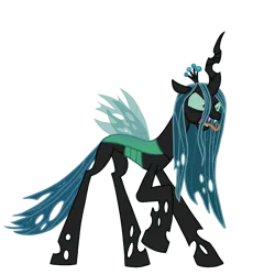 Size: 1280x1280 | Tagged: safe, artist:twiny dust, derpibooru import, queen chrysalis, changeling, changeling queen, fangs, female, forked tongue, hissing, image, png, simple background, solo, transparent background