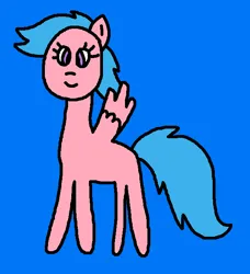 Size: 602x660 | Tagged: safe, artist:the-rainbow-nigga420, derpibooru import, firefly, pegasus, pony, g1, 1000 hours in ms paint, blue background, cute, female, flyabetes, g1 to g4, g4, generation leap, image, mare, ms paint, paint.net, png, simple background, smiling, solo