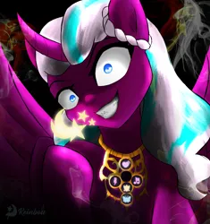 Size: 3080x3280 | Tagged: safe, artist:reinbou, derpibooru import, alicorn, pony, g5, my little pony: tell your tale, cutie mark, female, image, mare, opaline arcana, png, simple background, the rise and fall, yandere