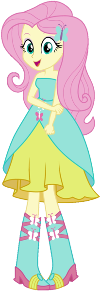 Size: 450x1295 | Tagged: safe, artist:fireluigi29, derpibooru import, fluttershy, human, equestria girls, clothes, cute, dress, fall formal outfits, female, humanized, image, open mouth, open smile, png, shyabetes, smiling, solo, solo female