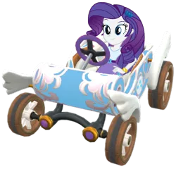 Size: 1024x984 | Tagged: safe, artist:fireluigi29, derpibooru import, rarity, human, equestria girls, daytripper, daytripper (royal racer), driving, female, humanized, image, kart, mario kart, png, royal racer, solo, solo female