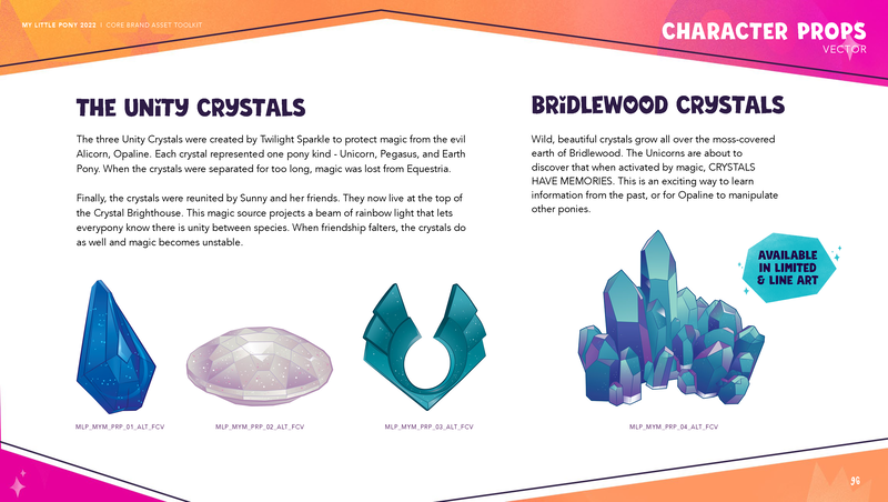 Size: 3520x1989 | Tagged: safe, derpibooru import, official, g5, bridlewood crystals, crystal, earth pony crystal, image, my little pony 2022 | core brand asset toolkit, no pony, pegasus crystal, png, reference, unicorn crystal, unity crystals