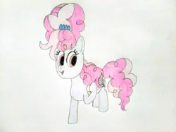 Size: 4032x3016 | Tagged: safe, artist:jakusi, ponerpics import, cotton sky, pegasus, pony, background pony, big hair, female, hairband, image, jpeg, mare, solo, traditional art