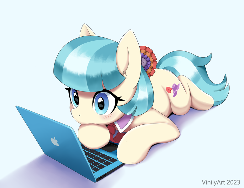 Size: 2368x1827 | Tagged: safe, artist:vinilyart, derpibooru import, coco pommel, earth pony, pony, image, png, solo