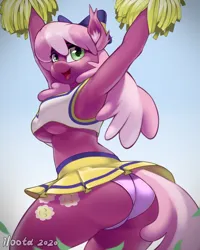 Size: 4000x5000 | Tagged: suggestive, artist:iloota, derpibooru import, cheerilee, anthro, earth pony, pony, g4, adorasexy, armpits, arms in the air, ass, boobs and butt pose, breasts, busty cheerilee, butt, cameltoe, cheeribetes, cheerileeder, cheerleader, clothes, curvy, cute, ear fluff, female, flowerbutt, gradient background, hourglass figure, image, low angle, mare, midriff, miniskirt, moe, open mouth, panties, pink panties, pink underwear, pleated skirt, png, rear view, sexy, short shirt, sideboob, skirt, skirt lift, solo, solo female, stupid sexy cheerilee, the ass was fat, thighs, underboob, underwear, upskirt, wide hips