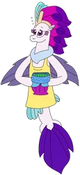 Size: 1445x3128 | Tagged: safe, artist:supahdonarudo, derpibooru import, queen novo, seapony (g4), series:novoember, my little pony: the movie, apron, bowl, clothes, food, holding, holiday, image, png, simple background, thanksgiving, transparent background