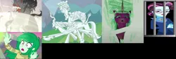 Size: 1770x599 | Tagged: safe, derpibooru import, edit, edited screencap, screencap, cozy glow, king sombra, lord tirek, principal abacus cinch, queen chrysalis, wallflower blush, alicorn, centaur, human, pegasus, pony, taur, equestria girls, equestria girls series, forgotten friendship, friendship games, g5, my little pony: make your mark, the beginning of the end, the ending of the end, spoiler:g5, spoiler:my little pony: make your mark, spoiler:my little pony: make your mark chapter 6, spoiler:mymc06e03, antagonist, cropped, defeat, defeated, image, legion of doom, legion of doom statue, my little pony: make your mark chapter 6, opaline arcana, png, punish the villain, punishment, roots of all evil
