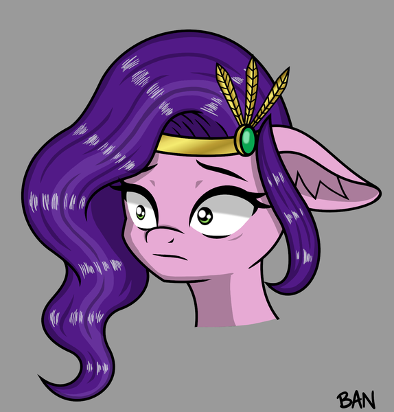 Size: 1486x1553 | Tagged: safe, artist:banquo0, derpibooru import, pipp petals, pegasus, pony, g5, bust, crown, image, jewelry, png, portrait, regalia, simple background, solo, thousand yard stare