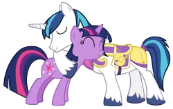 Size: 11166x7077 | Tagged: safe, artist:andoanimalia, derpibooru import, shining armor, twilight sparkle, pony, unicorn, a canterlot wedding, ^^, brother and sister, duo, duo male and female, eyes closed, female, hug, image, male, mare, png, siblings, simple background, stallion, transparent background, unicorn twilight, vector