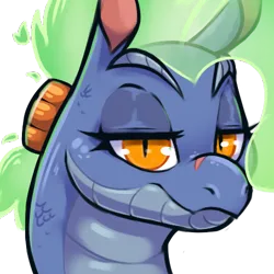 Size: 500x500 | Tagged: safe, artist:ebvert, derpibooru import, dragon, hybrid, longma, them's fightin' herds, baihe (tfh), community related, head only, image, png, simple background, transparent background