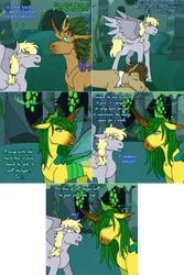 Size: 1502x2254 | Tagged: safe, artist:voidskele, derpibooru import, derpy hooves, doctor whooves, queen chrysalis, time turner, oc, oc:tantamount, changedling, changeling, pony, lovestruck derpy, image, png, purified chrysalis, tantamount time turner