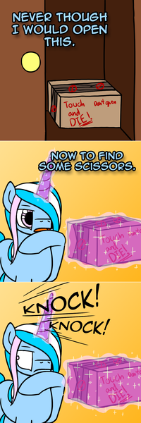 Size: 800x2404 | Tagged: safe, artist:thedragenda, derpibooru import, oc, oc:aurora (thedragenda), pony, unicorn, ask-acepony, box, female, image, magic, mare, png, solo