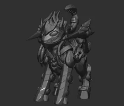 Size: 732x630 | Tagged: safe, artist:sin75, derpibooru import, pony, protoss, 3d, 3d model, armor, blade, image, jpeg, male, simple background, solo, stallion, starcraft, tail