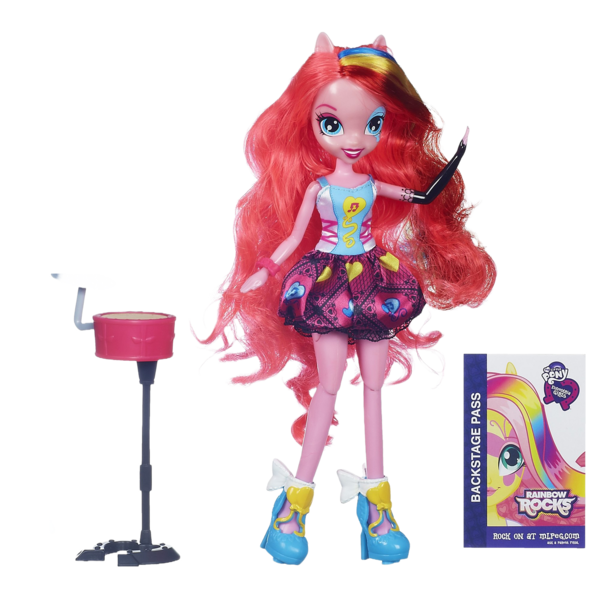 Size: 2000x2000 | Tagged: safe, derpibooru import, pinkie pie, equestria girls, rainbow rocks, backstage pass, doll, drums, g4, image, musical instrument, png, toy