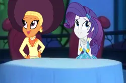 Size: 1000x656 | Tagged: safe, derpibooru import, rarity, saffron masala, equestria girls, house of mouse, image, jpeg