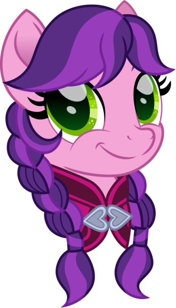 Size: 917x1600 | Tagged: safe, artist:cloudy glow, derpibooru import, part of a set, pipp petals, pegasus, pony, g5, anna (frozen), braid, disney, disney princess, female, frozen (movie), head, image, png, simple background, smiling, solo, transparent background