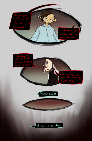 Size: 4600x7016 | Tagged: semi-grimdark, artist:tenenbris, derpibooru import, oc, oc:pisha, oc:uriah, comic:things change, comic, image, png, syringe