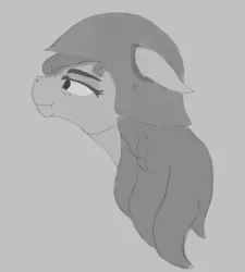 Size: 1197x1328 | Tagged: safe, artist:ponetential, derpibooru import, oc, unofficial characters only, earth pony, pony, earth pony oc, female, gray background, grayscale, helmet, image, mare, monochrome, png, scrunchy face, simple background