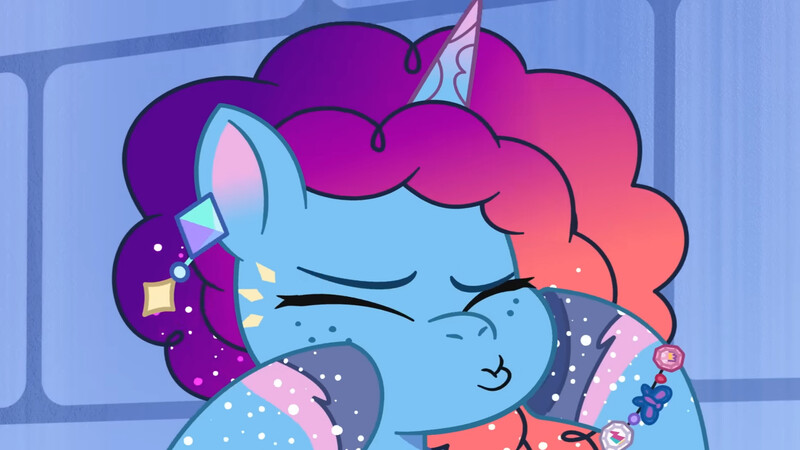 Size: 3072x1727 | Tagged: safe, derpibooru import, screencap, pony, unicorn, g5, my little pony: tell your tale, spoiler:g5, spoiler:my little pony: tell your tale, spoiler:tyts01e68, crystal ball (episode), cute, dashface, eyes closed, female, image, jpeg, mare, misty brightdawn, mistybetes, rebirth misty, solo