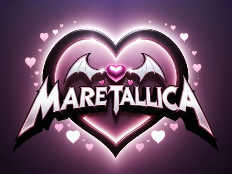 Size: 1024x768 | Tagged: safe, ai content, derpibooru import, generator:fenris xl, machine learning generated, stable diffusion, ponified, pony, bat wings, derpibooru exclusive, heart, image, jpeg, logo, metallica, prompter:siber, wings