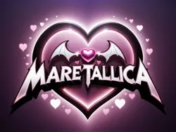 Size: 1024x768 | Tagged: safe, ai content, derpibooru import, generator:fenris xl, machine learning generated, stable diffusion, ponified, pony, bat wings, derpibooru exclusive, heart, image, jpeg, logo, metallica, prompter:siber, wings