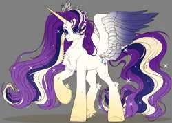 Size: 3500x2500 | Tagged: safe, artist:medkit, derpibooru import, starlight glimmer, alicorn, pony, blue eyes, chest fluff, colored eyebrows, colored eyelashes, colored hooves, colored pupils, colored wings, crown, crystal, dun, ear fluff, ears up, ethereal mane, ethereal tail, eye clipping through hair, eyebrows, eyebrows visible through hair, feathered wings, female, fringe, gradient hooves, gradient horn, gradient mane, gradient tail, gradient wings, high res, hoof fluff, horn, horseshoes, image, jewelry, leg fluff, lightly watermarked, long horn, long mane, long tail, looking at you, mare, multicolored mane, multicolored tail, partially open wings, png, princess, princess starlight glimmer, raised hoof, redesign, redraw, regalia, requested art, shoulder fluff, signature, silver, simple background, sketch, smiling, smiling at you, solo, standing, starry mane, stars, sternocleidomastoid, tail, two toned coat, two toned wings, wall of tags, watermark, white coat, wings