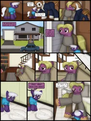 Size: 1750x2333 | Tagged: safe, artist:99999999000, derpibooru import, oc, oc:firearm king, oc:holly stone, oc:wilson cotes, unofficial characters only, earth pony, pony, comic:grow with children, car, colt, comic, father, female, foal, food, house, image, male, mother, png