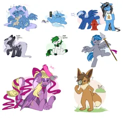 Size: 1741x1645 | Tagged: safe, artist:higgly-chan, derpibooru import, trixie, oc, earth pony, eevee, pegasus, pony, unicorn, earth pony oc, horn, image, pegasus oc, png, pokémon, unicorn oc, wings