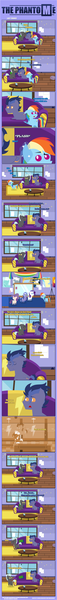 Size: 1205x12695 | Tagged: safe, artist:estories, derpibooru import, rainbow dash, rarity, thunderlane, oc, oc:mixie, oc:neptune night, oc:phantom (estories), pony, comic:the phantom me, image, magic, png, pointy ponies