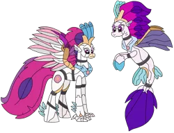 Size: 2742x2110 | Tagged: safe, artist:supahdonarudo, derpibooru import, queen novo, classical hippogriff, hippogriff, robot, seapony (g4), my little pony: the movie, female, gynoid, image, multeity, png, roboticization, simple background, transparent background