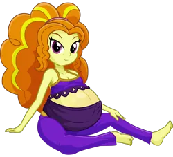 Size: 1650x1500 | Tagged: suggestive, artist:xniclord789x, derpibooru import, adagio dazzle, human, equestria girls, belly band, breasts, cleavage, clothes, female, g4, image, looking at you, pajamas, png, pregdagio, pregnant, simple background, solo, solo female, transparent background