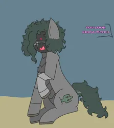 Size: 1440x1616 | Tagged: safe, artist:thomas.senko, derpibooru import, oc, ponified, unofficial characters only, earth pony, pony, robot, robot pony, bewitched, cactus, confused, cowboy, cutie mark, desert, frightened, green hair, image, jpeg, male, scared, sitting
