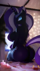 Size: 2160x3840 | Tagged: suggestive, artist:loveslove, derpibooru import, nightmare rarity, anthro, 3d, breasts, butt, feet, image, jpeg, large butt