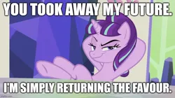 Size: 888x499 | Tagged: safe, derpibooru import, edit, edited screencap, screencap, starlight glimmer, the cutie re-mark, caption, image, image macro, imgflip, impact font, jpeg, movie reference, pixar, s5 starlight, syndrome, text, the incredibles