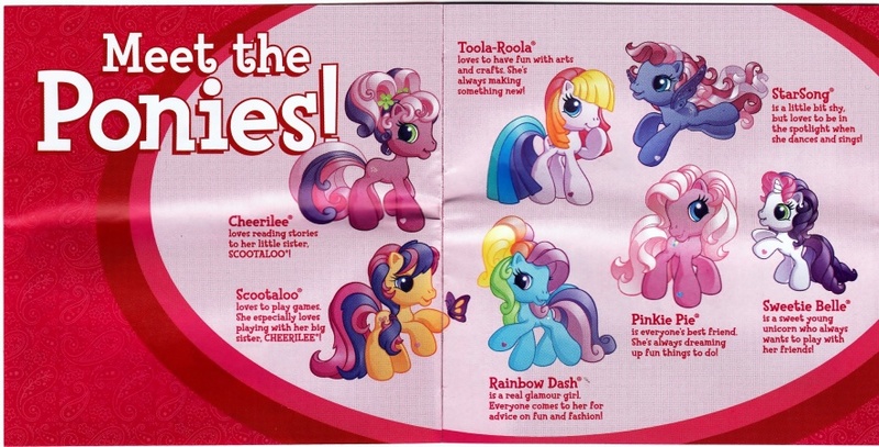 Size: 884x450 | Tagged: safe, derpibooru import, official, cheerilee (g3), pinkie pie (g3), rainbow dash (g3), scootaloo (g3), starsong, sweetie belle (g3), toola roola, butterfly, earth pony, insect, pegasus, pony, unicorn, g3, core seven, female, filly, flying, foal, g3.5, hoof heart, image, irl, jpeg, mare, photo, pigtails, standing on two hooves, text, toola-roola, underhoof