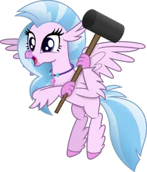 Size: 5051x5940 | Tagged: safe, artist:anime-equestria, derpibooru import, silverstream, hippogriff, female, g4, hammer, happyhammer, image, jewelry, necklace, png, simple background, solo, transparent background, vector, wings