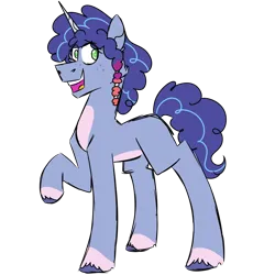 Size: 900x900 | Tagged: safe, artist:fuckomcfuck, derpibooru import, oc, oc:hazy brightdawn, pony, unicorn, freckles, image, magical lesbian spawn, offspring, parent:izzy moonbow, parent:misty brightdawn, png, simple background, solo, transparent background