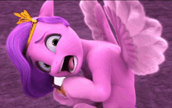 Size: 1034x650 | Tagged: safe, derpibooru import, screencap, pipp petals, g5, my little pony: make your mark, spoiler:g5, spoiler:my little pony: make your mark, spoiler:my little pony: make your mark chapter 6, spoiler:mymc06e01, adorapipp, animated, cute, dilated pupils, faic, freaking out, gif, image, loop, mobile phone, my little pony: make your mark chapter 6, phone, reversed, sad, shocked, solo, speechless, surprised, the isle of scaly