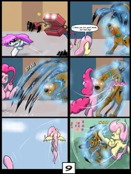 Size: 6000x8000 | Tagged: safe, artist:chedx, derpibooru import, fluttershy, pinkie pie, earth pony, pegasus, comic:learning with pibby glitch battles, fanfic, boxy boo, comic, commission, community related, corrupted, crossover, error, fanfic art, g4, glitch, image, multiverse, pibby, png, scooby doo, scooby doo (character)