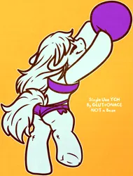 Size: 1507x1980 | Tagged: safe, artist:sexygoatgod, derpibooru import, oc, unofficial characters only, pony, semi-anthro, booty shorts, clothes, commission, frog (hoof), image, playing, png, short shirt, shorts, simple background, solo, sports, underhoof, volleyball, wip, ych sketch, your character here