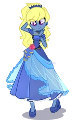 Size: 1350x2150 | Tagged: safe, artist:skyfallfrost, derpibooru import, oc, oc:azure/sapphire, equestria girls, clothes, crossdressing, dress, image, png, simple background, solo, transparent background