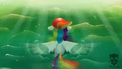 Size: 3500x2000 | Tagged: safe, artist:valemjj, derpibooru import, rainbow dash, pegasus, g4, image, jpeg, ocean, solo, water